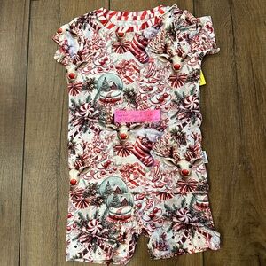 Festive Candy Cane Bamboo Print 2 piece Short PJs set